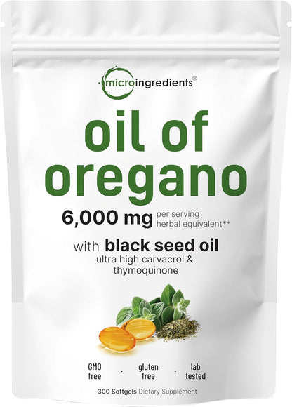 Micro Ingredients Oil of Oregano Softgels 6000mg Per Serving