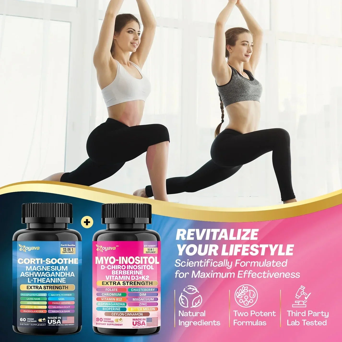 Cortisol 60 and Myo-Inositol 90 Capsules Bundle